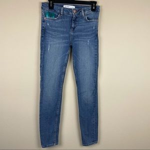 Zara Basic sequin pocket skinny jeans US 4